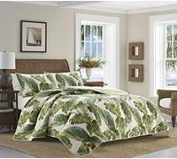 Tommy Bahama Parure de lit 3 pièces en Coton Ultra Doux de qualité supérieure, Design Confortable et élégant pour la décoration d'intérieur, Vert, lit Double/Grand lit