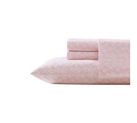 Tommy Bahama - Parure de lit en Coton Bio pour Grand lit, s'adoucit à Chaque Lavage, 200 Fils au Pouce carré (Rose Palmier, Grand lit)