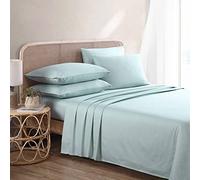 Tommy Bahama - Parure de lit King Size 6 pièces, Luxueuse en Satin de Coton, décoration d'intérieur Tropicale avec taies d'oreiller Bonus (Turquoise Unie, très Grand lit)