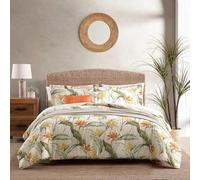 Tommy Bahama - Parure de lit réversible en Coton avec taies d'oreiller Assorties et oreillers en Bonus, décoration d'intérieur pour Toutes Les Saisons (Oiseaux de Paradis Blanc cassé, très Grand lit)