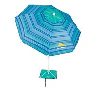 Tommy Bahama Système de base réglable pour parasol de plage ANCHORX de 1,8 m avec ancrage pour sable et sac de transport, parasol portable d'extérieur avec protection SPF 50+, multicolore