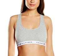 Tommy Hilfiger 1387904878 - Soutien-Gorge de Sport - Brassière - Uni - Femme - Gris (Grey Heather) - 85A (Taille Fabricant: S)