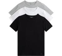 Tommy Hilfiger T-Shirts Manches Courtes Lot de 3 Homme Stretch Col Ras-du-Cou, Multicolore (Black/White/Grey Heather), M