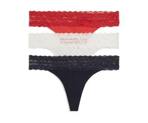 Tommy Hilfiger - 3 Pack Tanga Thong - Femme - Sous-vêtements - Multicolore - Taille: 38 FR