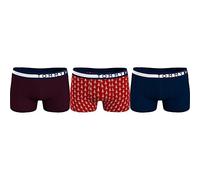 Tommy Hilfiger 3P Boxer, Deep Rouge/Desert Sky/Mini Tree (Beige), S (Lot de 3) Homme