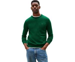 Tommy Hilfiger 5BTUAMW0MW28046 MQ8 Pull à col Rond en Coton et Cachemire Vert