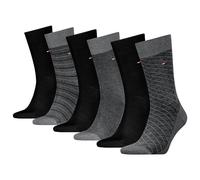 Tommy Hilfiger 8719965009202 TH MEN SOCK 6P TIN GIFTBOX BIRDEYE, Gris foncé mélangé, 39-42