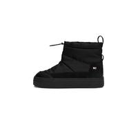 Tommy Hilfiger Bottes Femme Flag Nylon Mini Snowboot Semelle Épaisse, Noir (Black), 36