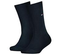 Tommy Hilfiger Basic - Chaussettes de Ville - Lot de 2 - À Logo - Mixte Enfant - Bleu - 35-38 EU