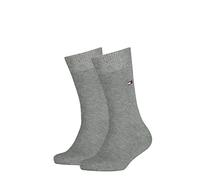 Tommy Hilfiger Basic - Chaussettes de Ville - Lot de 2 - À Logo - Mixte Enfant - Gris Mélange - 35-38 EU