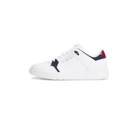 Tommy Hilfiger Baskets Homme en Cuir, Blanc (White), 42