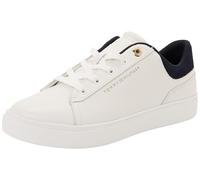 Tommy Hilfiger Baskets Basses décontractées pour Femme FW0FW09020 - Blanc (écru/Bleu Spatial), 39, Blanc écru, Bleu sidéral, 39 EU