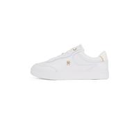 Tommy Hilfiger Baskets Femme Essential Chic en Cuir, Blanc (White), 41