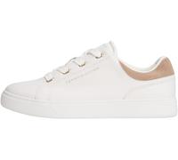 Tommy Hilfiger Baskets Cuvette Femme Casual en Cuir, Blanc (Ecru/Coastal Taupe), 42