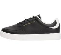 Tommy Hilfiger Baskets Cuvette Femme Casual en Cuir, Noir (Black), 38