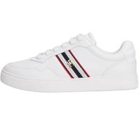 Tommy Hilfiger Baskets Cuvette Femme Webbing Cuir, Blanc (White), 42