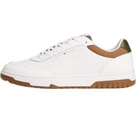 Tommy Hilfiger Baskets Cuvette Homme Basket Core Basses, Multicolore (Ecru/Army Green), 44