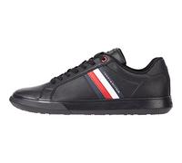Tommy Hilfiger Baskets Cuvette Homme Essential Leather Cupsole en Cuir, Noir (Triple Black), 40