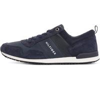 Tommy Hilfiger Baskets De Running Homme Iconic Leather Suede Mix Runner Chaussures De Sport, Bleu (Midnight), 43 EU