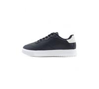 Tommy Hilfiger - Baskets en cuir texturé à bande signature - Homme - Chaussures - Bleu - Taille: 43 EU