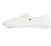 Tommy Hilfiger Baskets Femme Canvas Slip-on sans Lacets, Blanc (White), 38