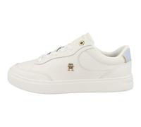 Tommy Hilfiger Baskets Femme Essential Chic en Cuir, Multicolore (Ecru/Breezy Blue), 37