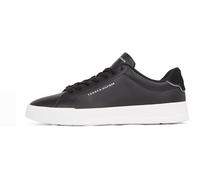 TOMMY HILFIGER Baskets Homme Detail Essential en Cuir, Noir (Black), 42