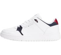Tommy Hilfiger Baskets Homme en Cuir, Blanc (White), 42