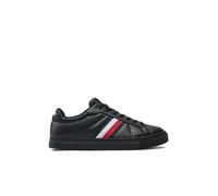 Tommy Hilfiger Baskets Homme Icon Court Stripes Basses, Noir (Black), 40