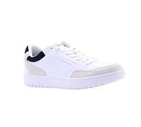Tommy Hilfiger Baskets Homme Semelle Cuvette TH Basket Core Rwb Chaussures, Blanc (White), 45 EU