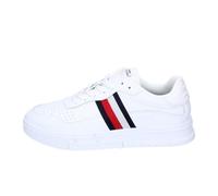 TOMMY HILFIGER Baskets Sneakers Homme Blanc Cuir EY71 46