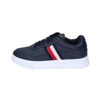 TOMMY HILFIGER Baskets Sneakers Homme Bleu Cuir EY85 44