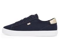 Tommy Hilfiger Baskets Vulcanisées Femme Canvas Lace Up Élégantes, Bleu (Space Blue), 41