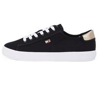 Tommy Hilfiger Baskets Vulcanisées Femme Canvas Lace Up Élégantes, Noir (Black), 36
