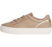 Tommy Hilfiger Baskets Vulcanisées Femme Foxing en Cuir, Beige (Coastal Taupe), 38