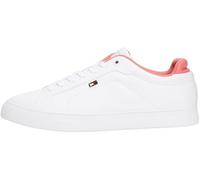 Tommy Hilfiger Baskets Vulcanisées Femme Sporty Basses, Multicolore (White/Washed Cherry), 40