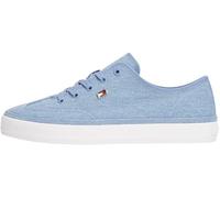 Tommy Hilfiger Baskets Vulcanisées Femme Washed Canvas Basses, Bleu (Brisk Blue), 40