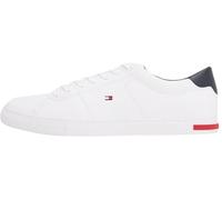 Tommy Hilfiger Baskets Vulcanisées Homme Essential Leather Detail Chaussures, Blanc (White), 43