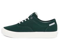 Tommy Hilfiger Baskets Vulcanisées Homme Low Oxford Twill avec Logo, Vert (Hunter), 42