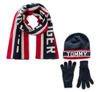Tommy Hilfiger Varsity Th Stripe Ensemble Bonnet, Gant et écharpe, Desert Sky, Taille Unique Homme