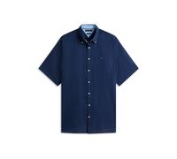 Tommy Hilfiger Chemise BT-Cl Linen BLND Solid SS RF S-B MW0MW44062 S/S pour Homme, Bleu, 4XL