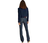 Tommy Hilfiger Blazer Court Femme Gold Button avec Patte de Boutonnage, Bleu (Dark Night Navy), 38