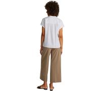 Tommy Hilfiger Blouse Femme Linen Collarless Manches Courtes, Blanc (Th Optic White), 38