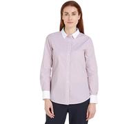 Tommy Hilfiger Blouse Femme Stripe Regular Shirt en Coton, Multicolore (Ivy STP/Pink), 46