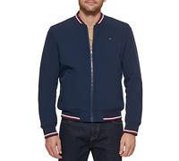 Tommy Hilfiger Blouson aviateur léger en Maille côtelée Veste Shell, Coque Souple Midnight, XXXL Homme