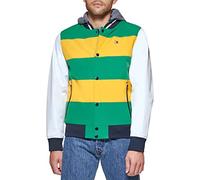 Tommy Hilfiger Bomber tendance pour homme avec capuche en jersey attachée, jaune or, X-Large