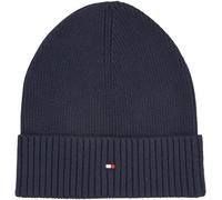 Tommy Hilfiger Bonnet Homme Flag Cotton Beanie avec Cachemire, Bleu (Space Blue), Taille Unique