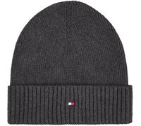 Tommy Hilfiger Bonnet Homme Flag Cotton Beanie avec Cachemire, Multicolore (Charcoal Gray), Taille Unique