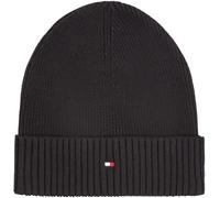Tommy Hilfiger Bonnet Homme Flag Cotton Beanie avec Cachemire, Noir (Black), Taille Unique