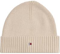 Tommy Hilfiger Bonnet Homme Flag Cotton Beanie en Cachemire, Beige (Classic Beige), Taille Unique